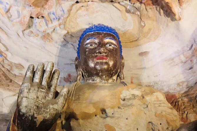 Beijing to Datong See YunGang Cave, Hanging Temple (Bullet Train) - The Hanging Temple, part cave and part wooden frame