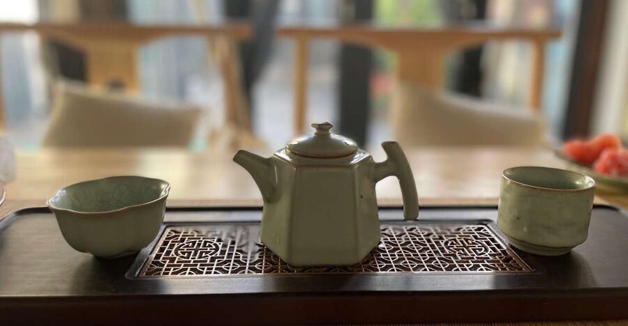Chinese Tea ceremony in Beijing Hutong courtyard - A quiet hour beside the Forbidden City
