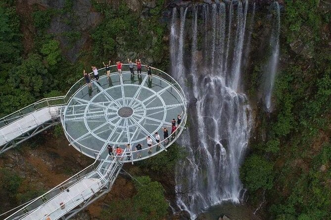 Gulong Gorge Skywalk Glass Bridge and Waterfall View Private Tour - Crossing the Gulong Gorge glass skywalk