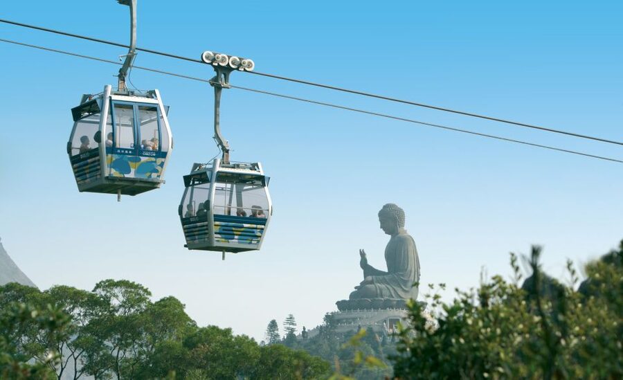 Hong Kong: Ngong Ping 360 Cable Car, Tai O & Big Buddha Tour - Riding above Lantau in the Ngong Ping 360 cable car