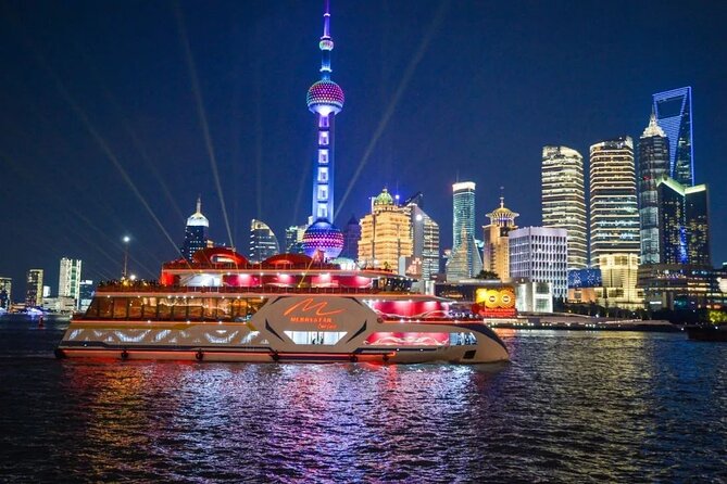 Private Shanghai Night River Cruise and Hot Pot Dining Experience - Shanghai after dark, seen from the Huangpu River